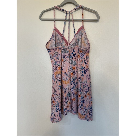 Babydoll tank slip BoHo pink lace women's size medium - Picture 6 of 8